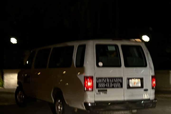 a car parked on the side of a road